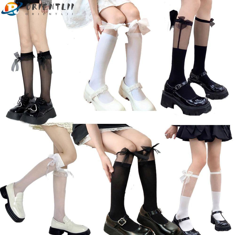 Vớ Dài Qua Gối Đính Nơ Phong Cách Lolita Thời Trang Mùa Hè Cho Nữ