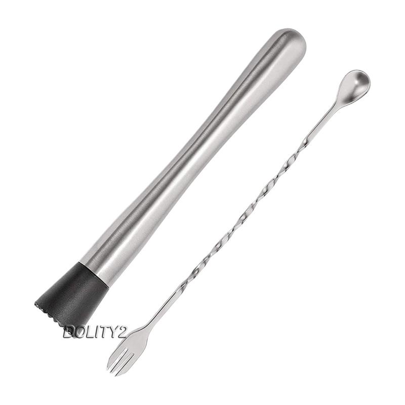 [Dolity2] 2 Muỗng Khuấy Cocktail Dài Cho Cocktail Trái Cây