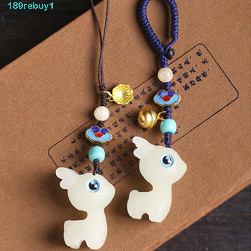 Móc Khóa Phản Quang REBUY1 Phong Cách Trung Hoa Dễ Thương|Móc Khóa Handmade Hình Hươu Xinh Xắn