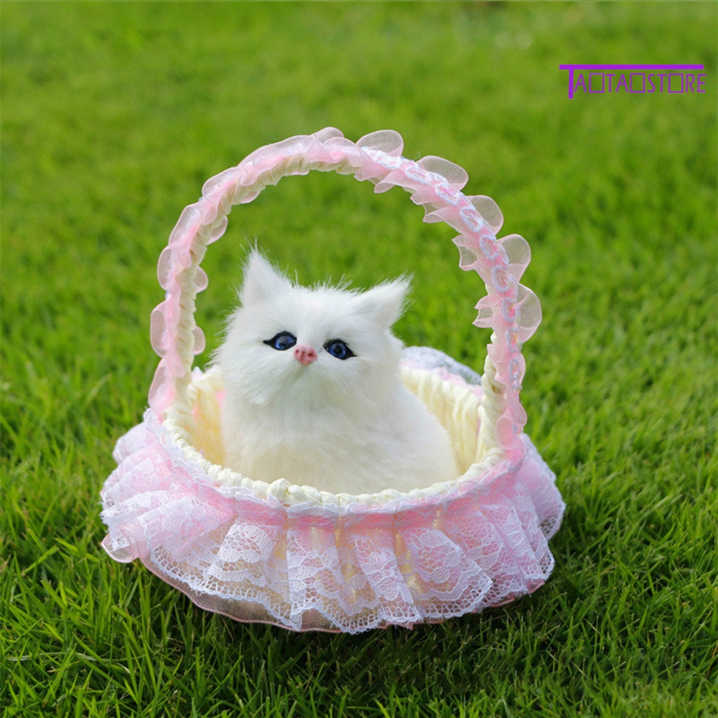 Đồ trang trí Chú Mèo 3D Bằng Lông Nhân Tạo Có Âm Thanh Sống Động Trang Trí Xe Hơi