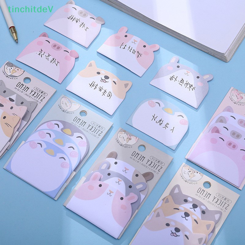 [TinchitdeV] 1 Bộ Giấy Dán Ghi Chú 3 Lớp Hình Động Vật Hoạt Hình Kawaii Trang Trí Văn Phòng [Mới]
