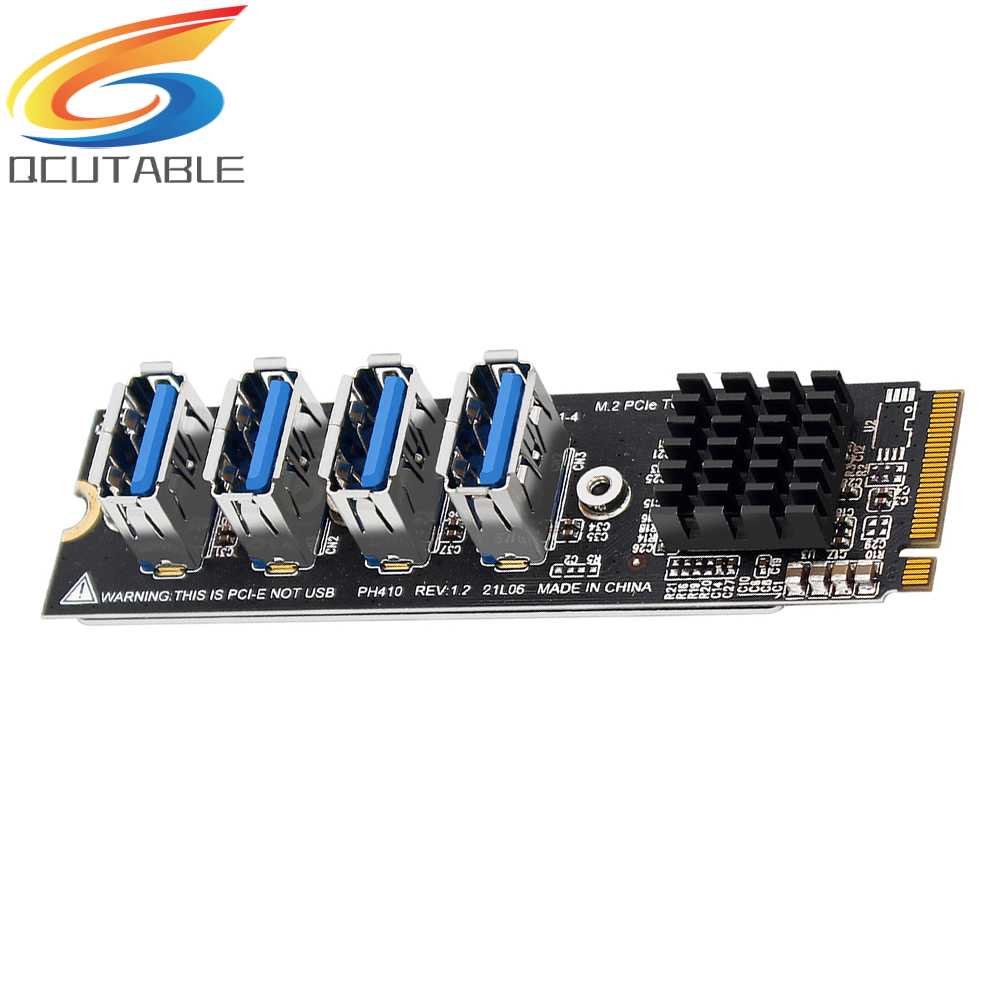 Thẻ Mở Rộng M.2 Mkey Sang 4 PCI-E Tốc Độ Cao Usb 3.0 Cho Máy Tính Bàn