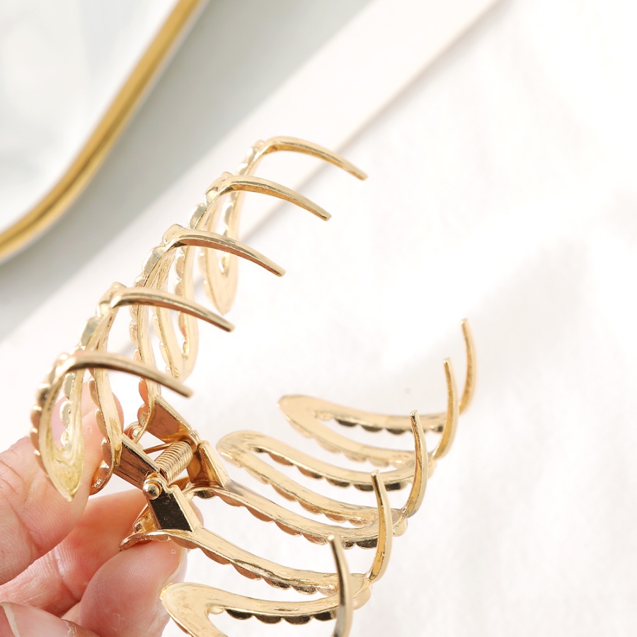 Kẹp Tóc Đuôi Ngựa Bằng Hợp Kim Họa Tiết Gợn Sóng Đơn Giản Phong Cách Hàn