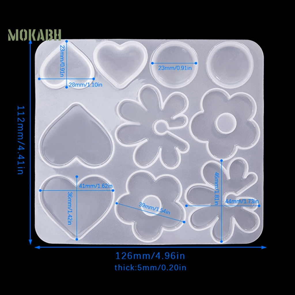 [Mới] Khuôn Silicone Làm Mặt Trang Sức Hình Học Nhiều Hình Dạng Chống Dính Dễ Dàng Tẩy Rửa