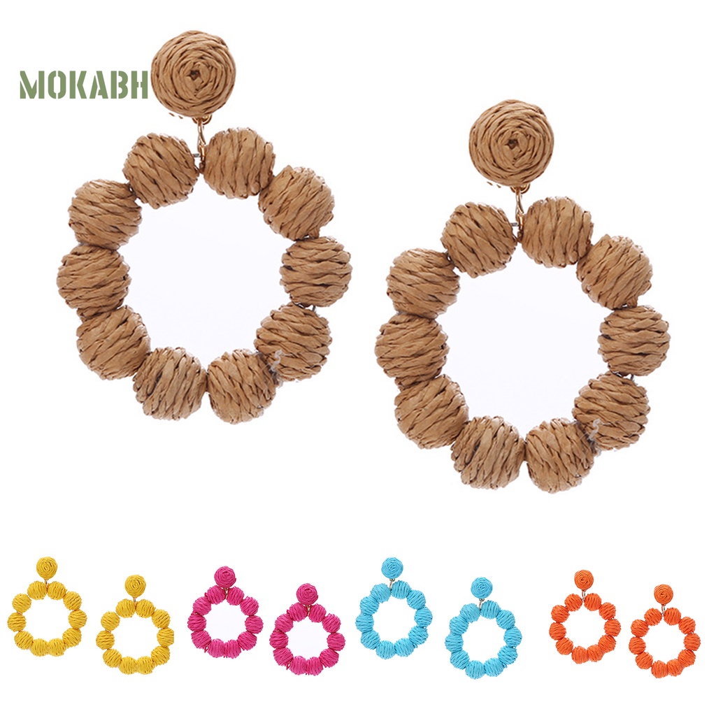 1 Đôi Bông Tai Hình Tròn Phong Cách Bohemian Dành Cho Nữ