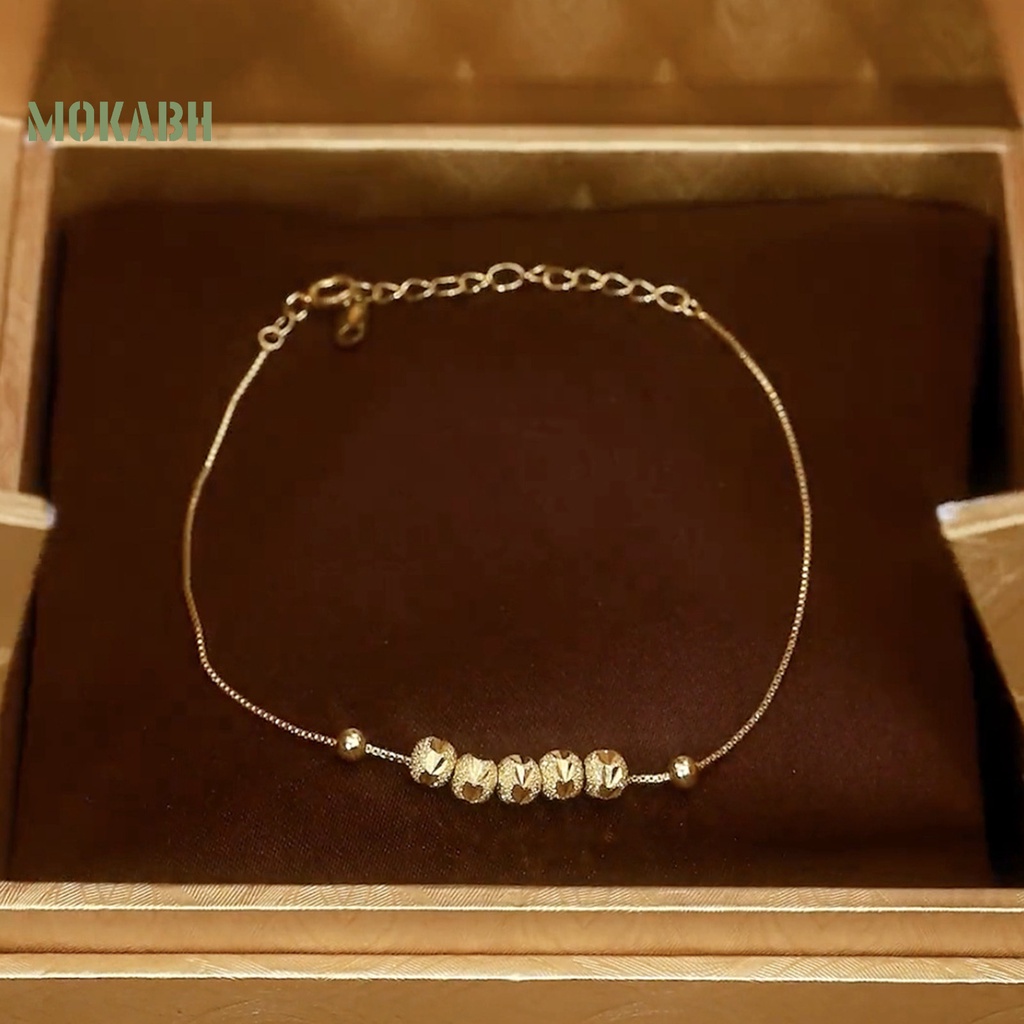 Vòng Đeo Tay May Mắn Bằng Hợp Kim Mỏng Màu Vàng Kim Thanh Lịch Tùy Chỉnh Thời Trang Cho Nữ