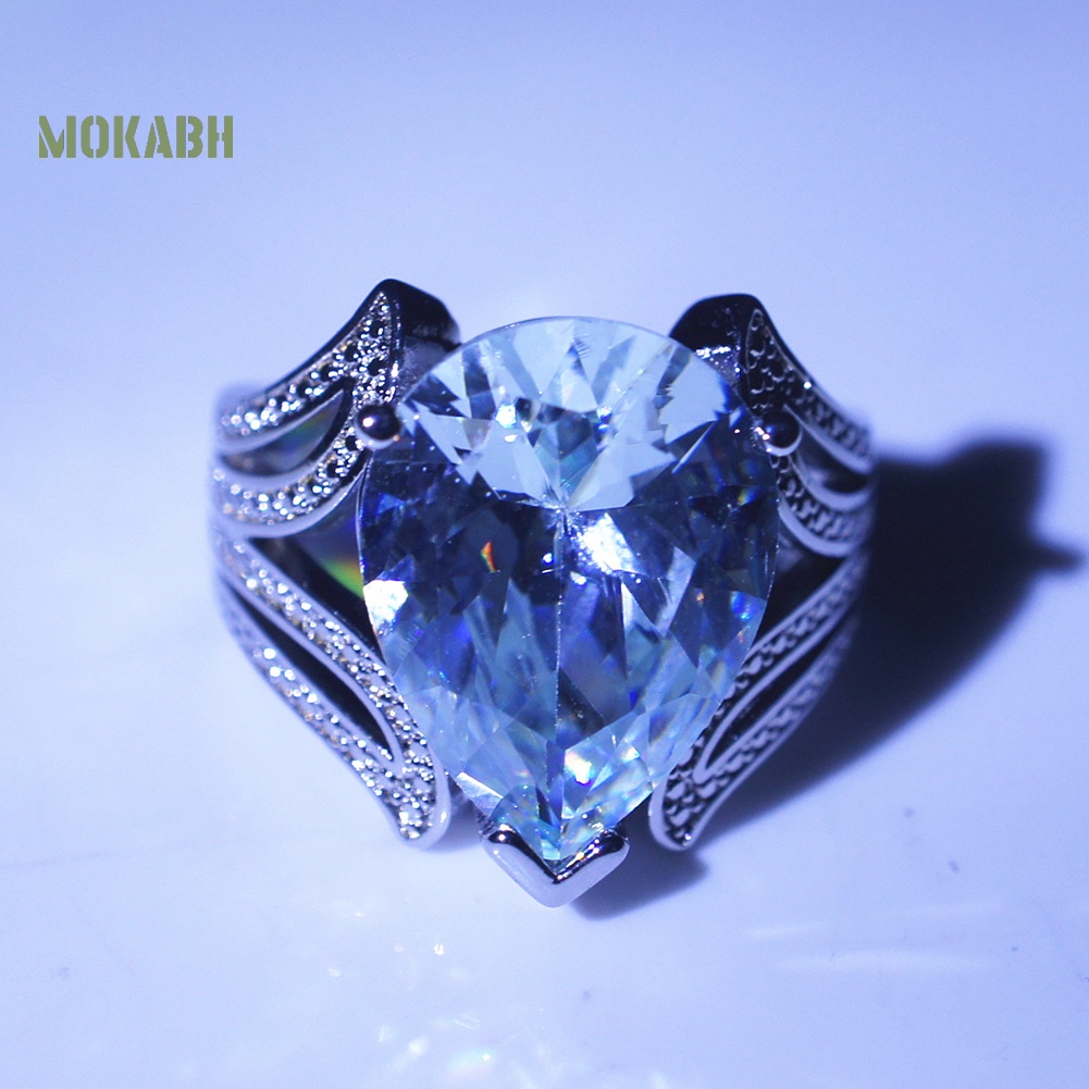 Nhẫn Đính Đá Hình Giọt Nước Thời Trang Cho Nữ