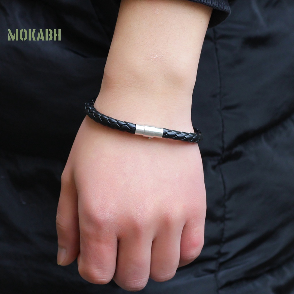 Vòng Tay Bện Dây Giả Da Với Khóa ic Đa Năng Cho Nam