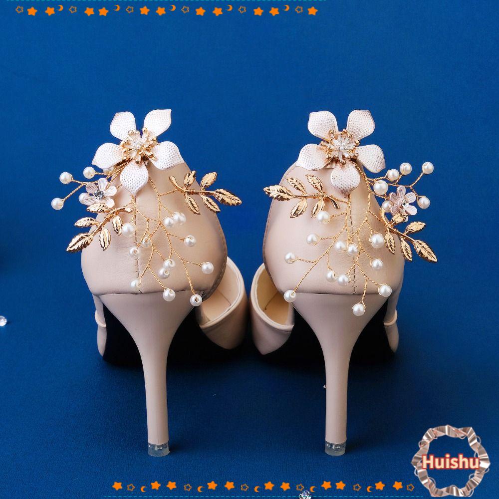 1 Cặp (2 Chiếc) Nút Hợp Kim Hình Hoa Trang Trí Giày Cho Cô Dâu