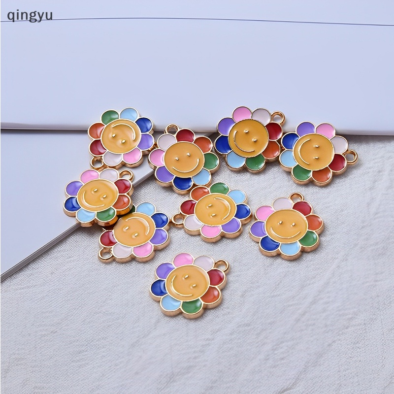 Bộ 10 Hoa Hướng Dương Tráng Men Dùng Làm Trang Sức Diy