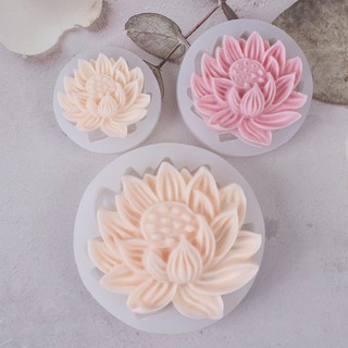 Ivy 3d lotus-flower shaped silicone soap mold lotus-candle mold seedpod-of-lotus scented candle resin epoxy mold diy art