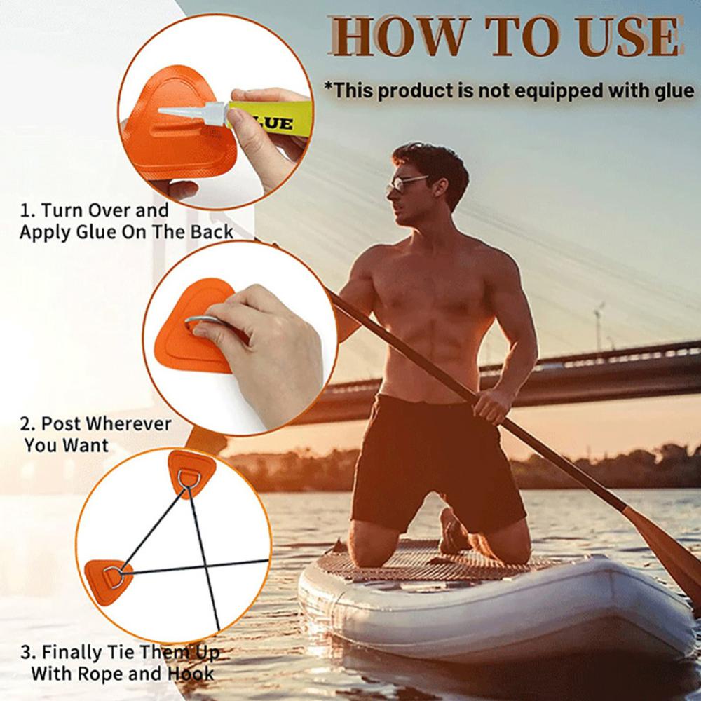 Cfstore Bộ Đệm Dây Bungee Tam Giác Bằng PVC Kèm Vòng Inox Chữ D Cho Ván Lướt Sóng E6N2