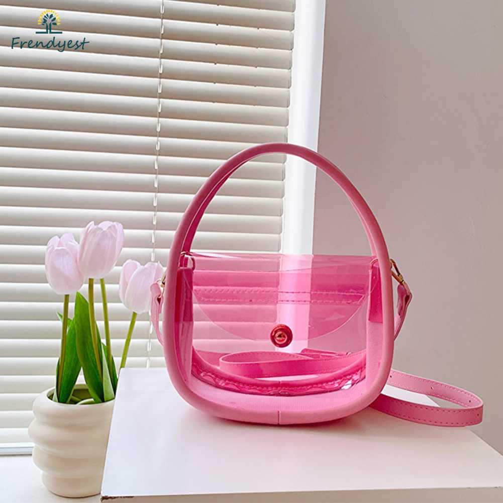 Túi Đeo Vai Bằng PVC Trong Suốt Thoáng Khí Thời Trang Cho Nữ