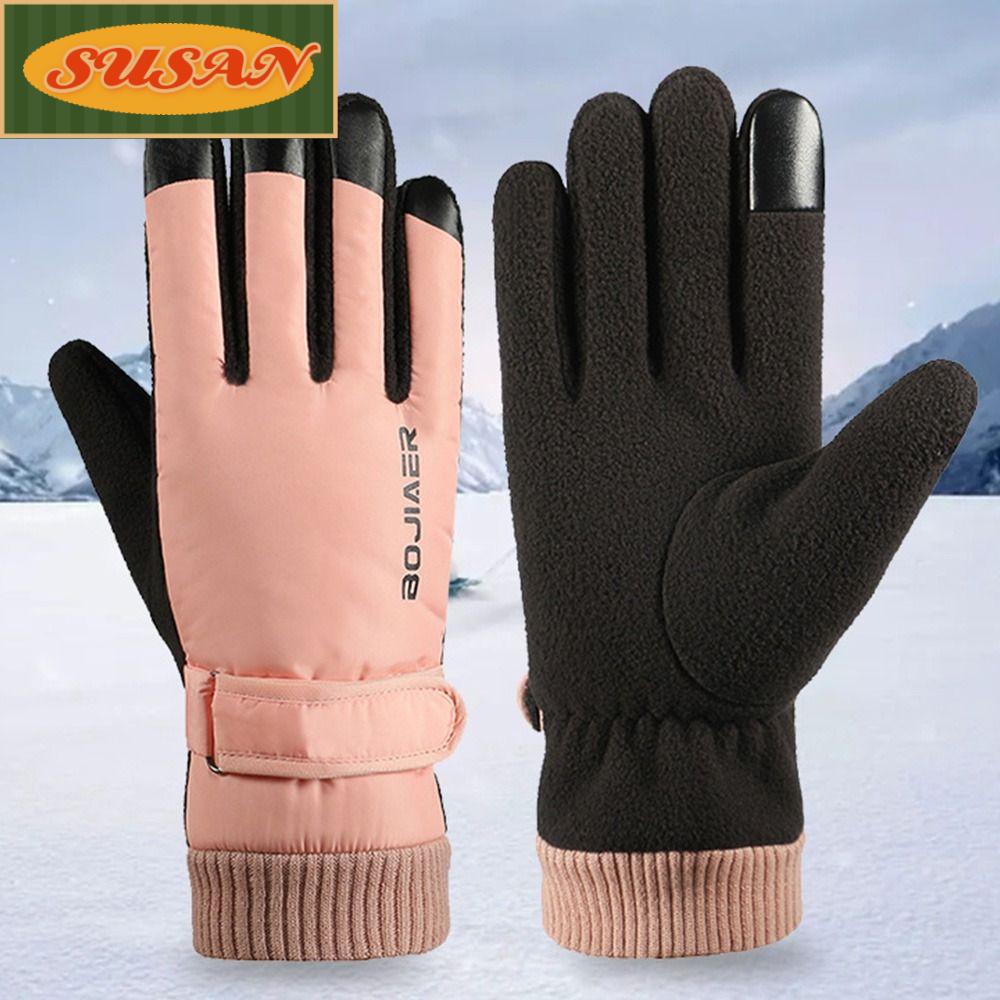 Găng Tay Lông Xù Dày Dặn Ấm Áp Xinh Xắn Chống Trượt / Thấm Nước Cho