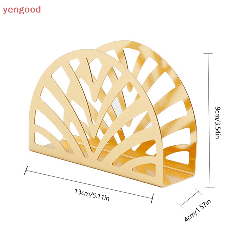 (YGD) Giá Đỡ Khăn Ăn Bằng Thép Không Gỉ Hình Vuông Mạ Vàng Sáng Tạo