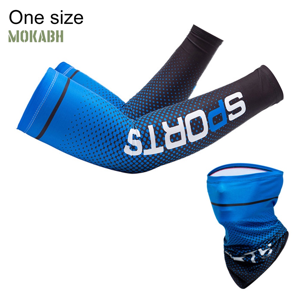 1 Bộ Găng Tay Chống Nắng Bằng Lụa Lạnh Siêu Mềm Kèm Vỏ Bọc Mặt Dành Cho Nam Nữ