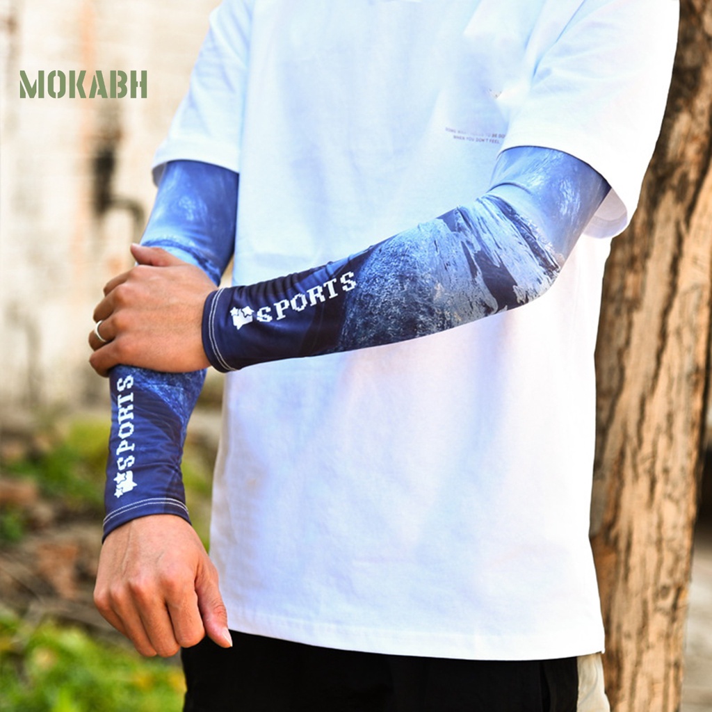 Găng Tay Chống Nắng Bằng Lụa Lạnh Co Giãn Thoáng Khí In Họa Tiết Thời Trang Cho Nam Và Nữ