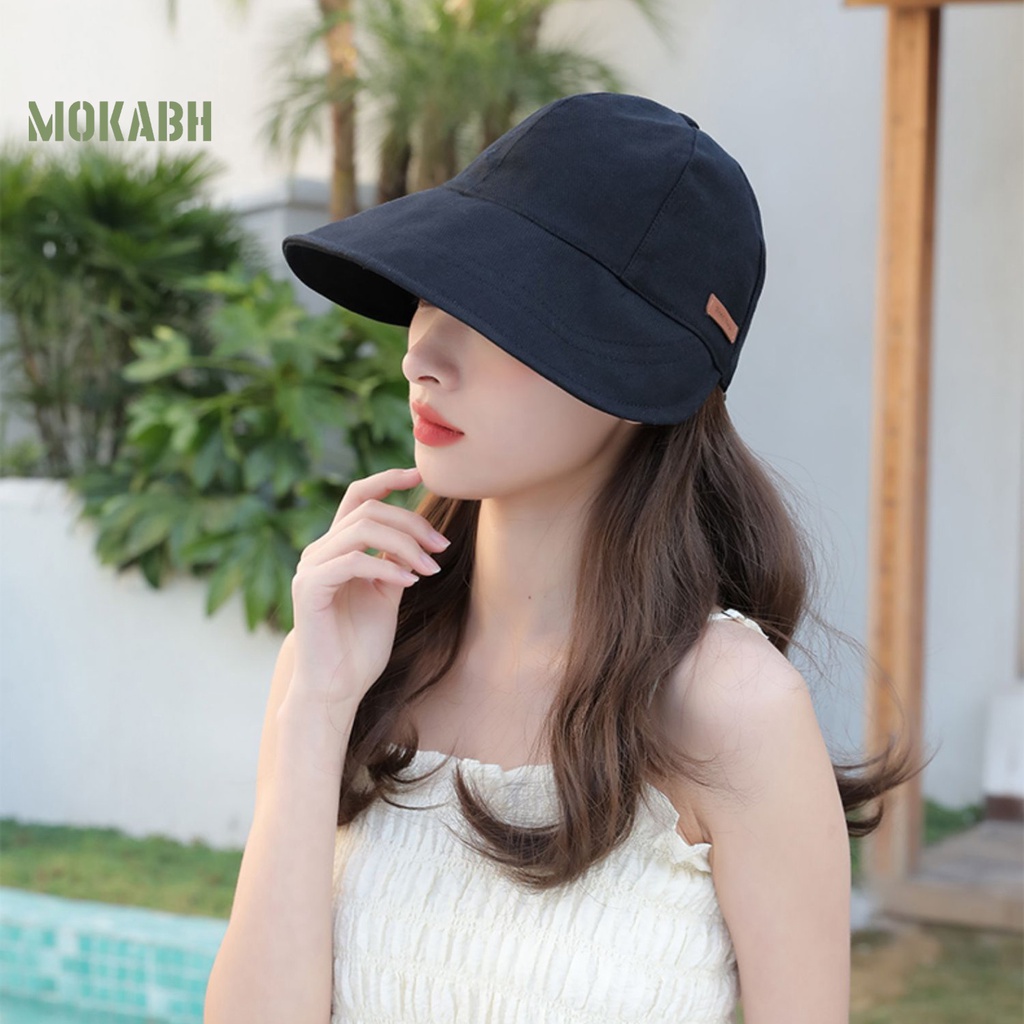 Mũ Chống Nắng Bằng Cotton Pha Mềm Mại Chống Tia UV Có Dây Rút Tùy Chỉnh