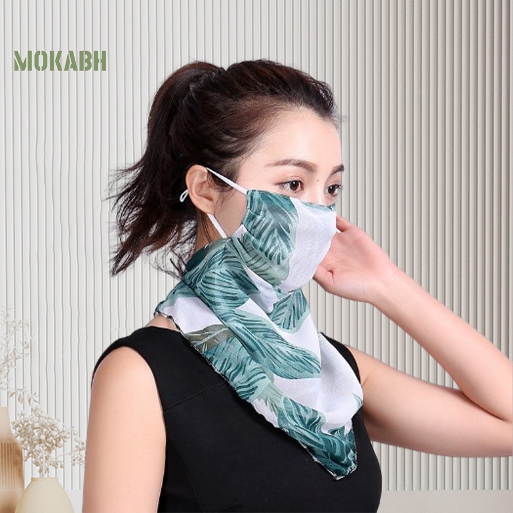 Khăn Choàng Cổ Chống Tia UV Thoáng Khí Chống Bụi Họa Tiết Hoa Có Thể Điều Chỉnh