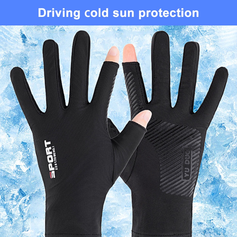 Găng tay chống nắng SEAMETAL tia uv vải lụa lạnh mỏng thoáng khí chống trượt có thể chạm màn hình cảm ứng