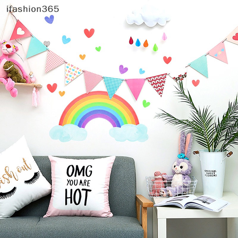 [ifashion365] Đề Can Dán Tường Dạ Quang Hình Đám Mây Và Trái Tim Hoạt Hình Trang Trí Phòng Bé / Phòng Trẻ Em