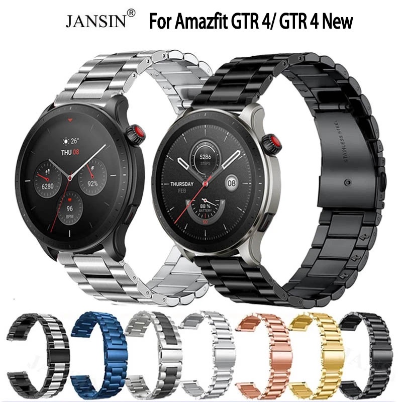 Jansin Dây Đeo Thay Thế Chất Liệu Kim Loại Không Gỉ Thời Trang Cho Amazfit GTR4 GTR 4 New