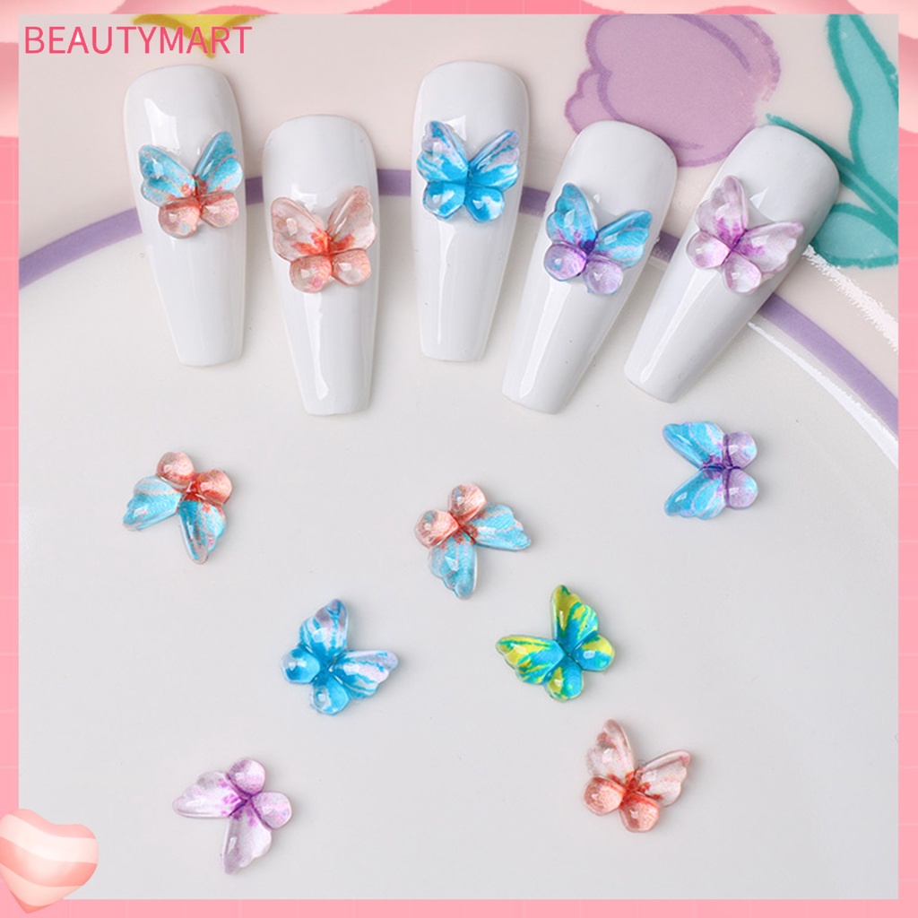1 Túi Phụ Kiện Trang Trí Móng Tay Hình Bướm Nhiều Màu Sắc Dễ Thương Cho Nữ