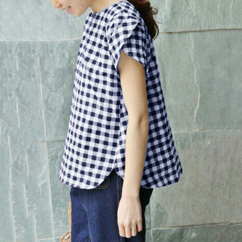 ZANZEA Áo Sơ Mi Tay Ngắn Hở Lưng Phong Cách Hàn Quốc Thời Trang Cho Nữ