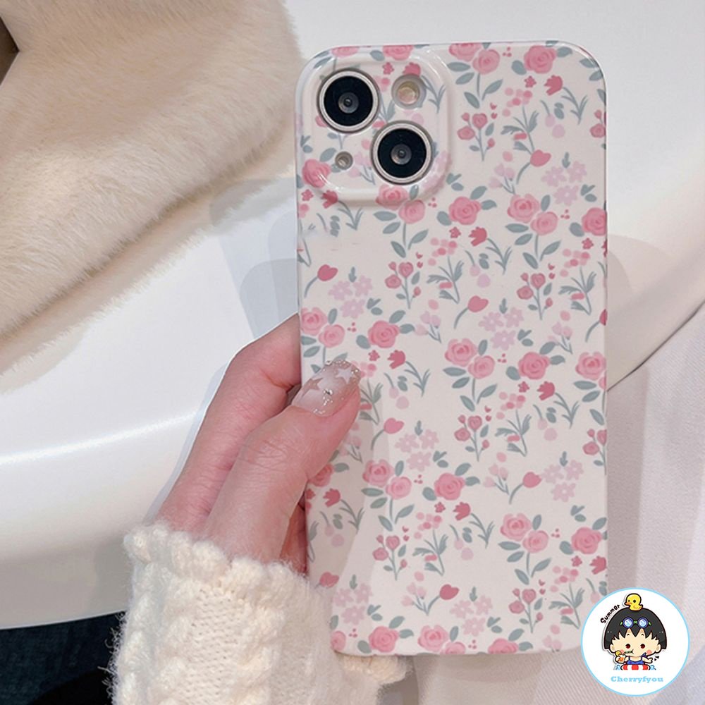 Ốp Điện Thoại TPU Mềm Chống Sốc Họa Tiết Hoa Bảo Vệ Ống Kính Máy Ảnh Cho IPhone 11 12 13 14 Pro Max X XS Max