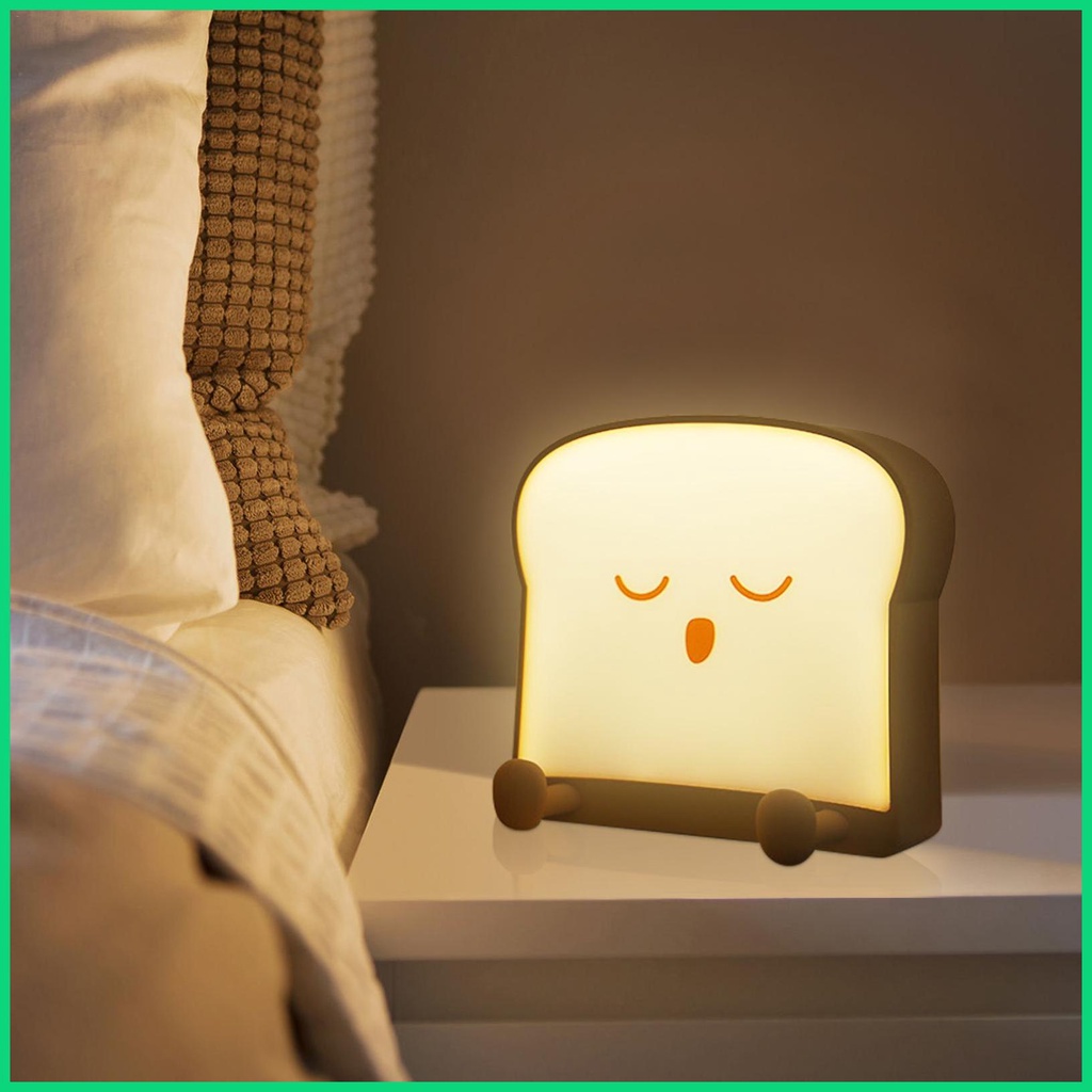 Đèn Ngủ Hình Bánh Mì Nướng Siêu Bền Kèm Sạc USB Tiện Dụng Cho jiwvn