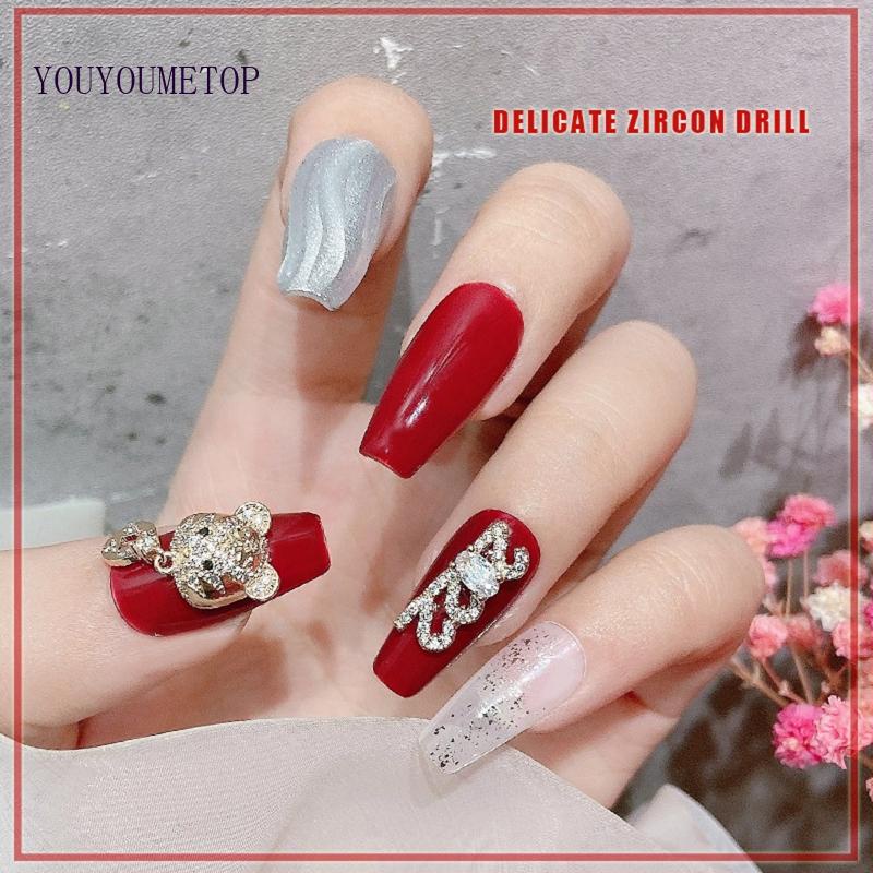 Hộp Phụ Kiện Đá 3D Trang Trí Móng Tay Sang Trọng Charms