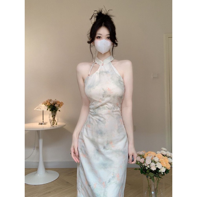 Glutinous Rice Đầm Sườn Xám Cách Tân Phong Cách Trung Hoa Mới Cho Nữ 6.16