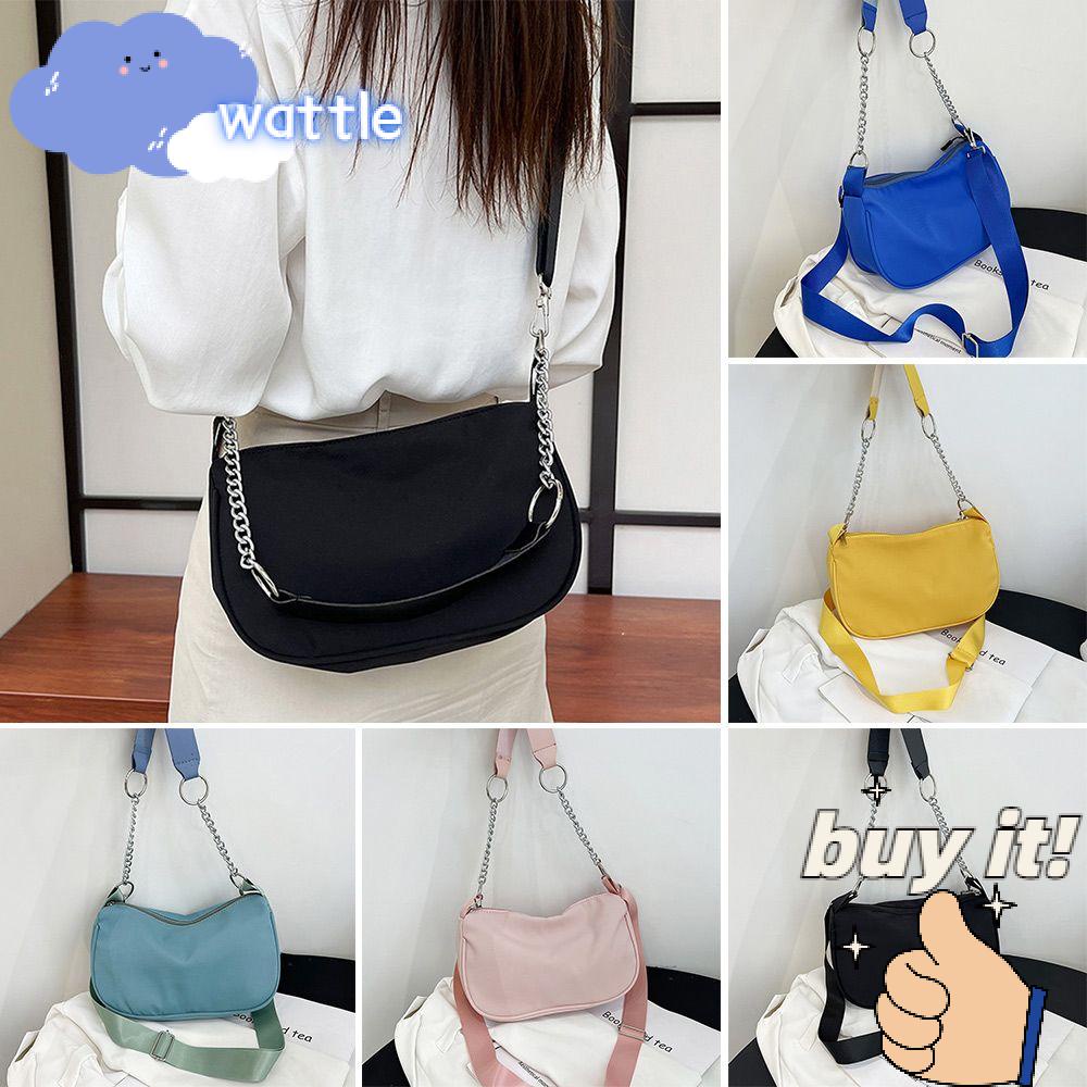 Túi Đeo Chéo Vai Bằng Nylon Sức Chứa Lớn Màu Sắc Đơn Giản