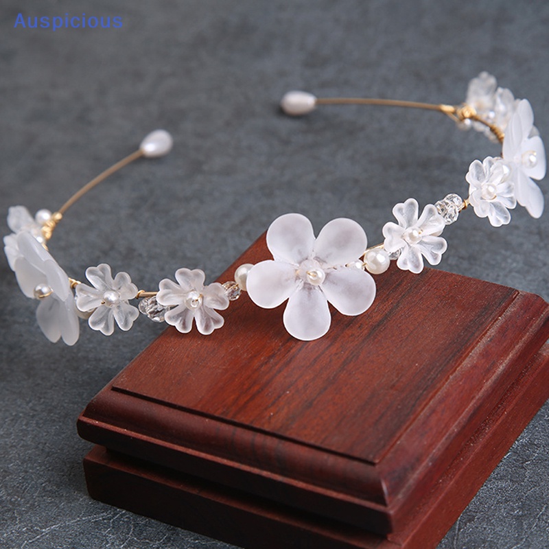 Băng Đô Hoa Đính Ngọc Trai Trắng Thanh Lịch Thời Trang Cho Cô Dâu