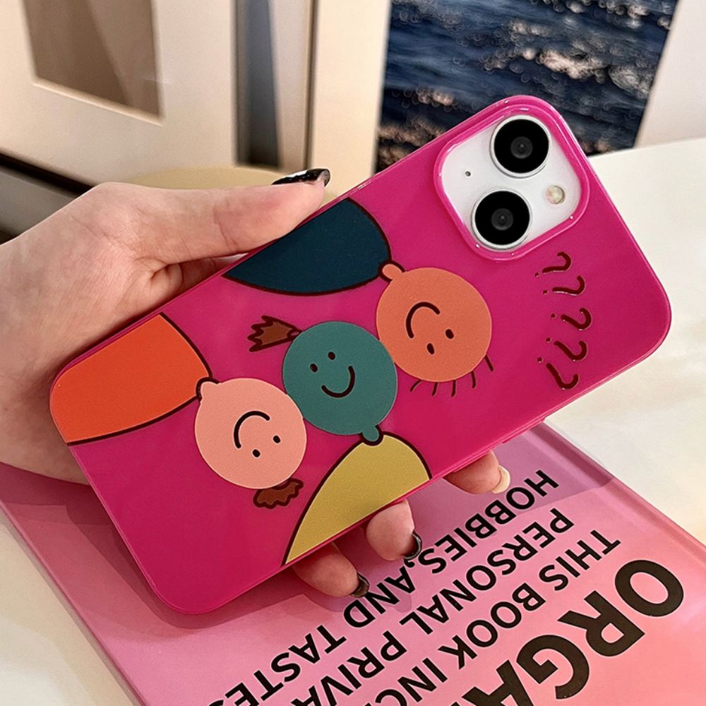 Ốp Điện Thoại TPU Mềm Siêu Mỏng Họa Tiết Mặt Cười Màu Sắc Vui Nhộn Cho IPhone 11 14 13 12 Pro Max XS XR 7 8 Plus