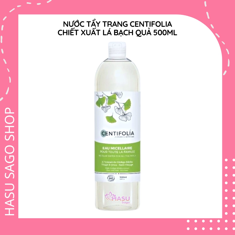 Nước Tẩy Trang Centifolia Micellar Water Chiết Xuất Lá Bạch Quả 500ml