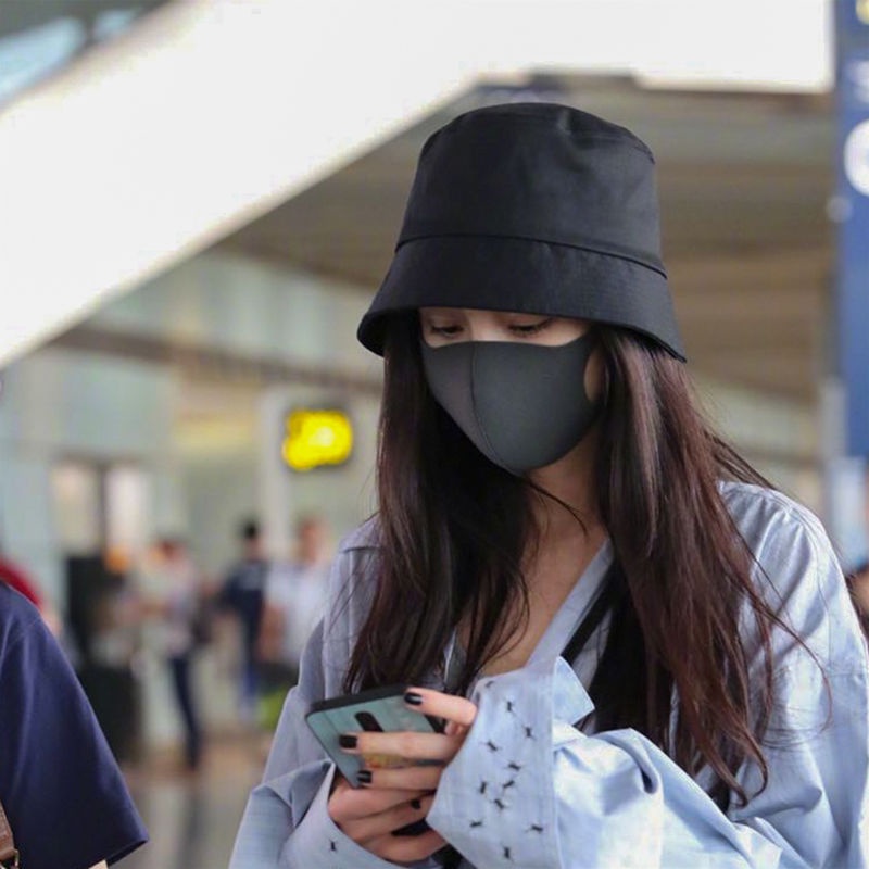 Nón Tai Bèo Rộng Vành Màu Đen Chống Tia UV Thời Trang Hàn Quốc 2023