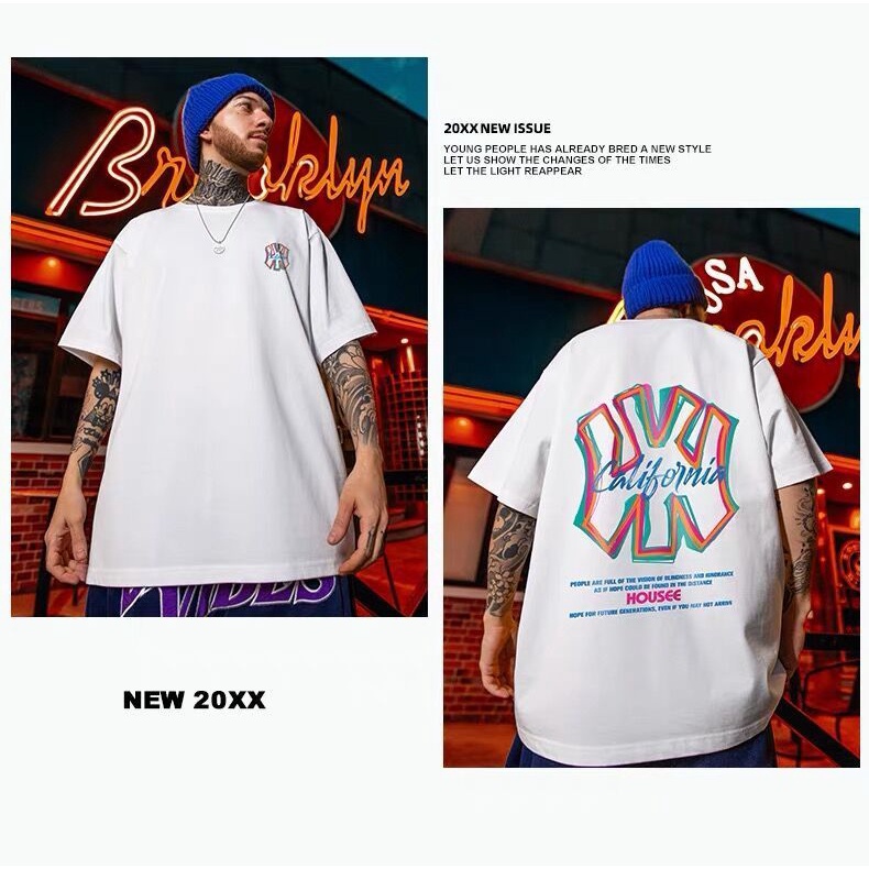 Áo Thun Tay Ngắn Dáng Rộng Phong Cách Hip Hop Thời Trang Âu Mỹ Cho Nam Giới