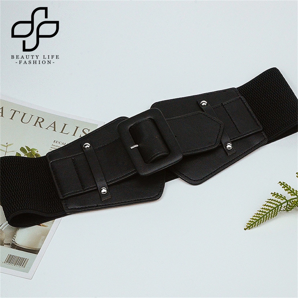 Thắt Lưng Giả Da Bản Rộng Co Giãn Chống Trượt Có Thể Điều Chỉnh Thoải Mái