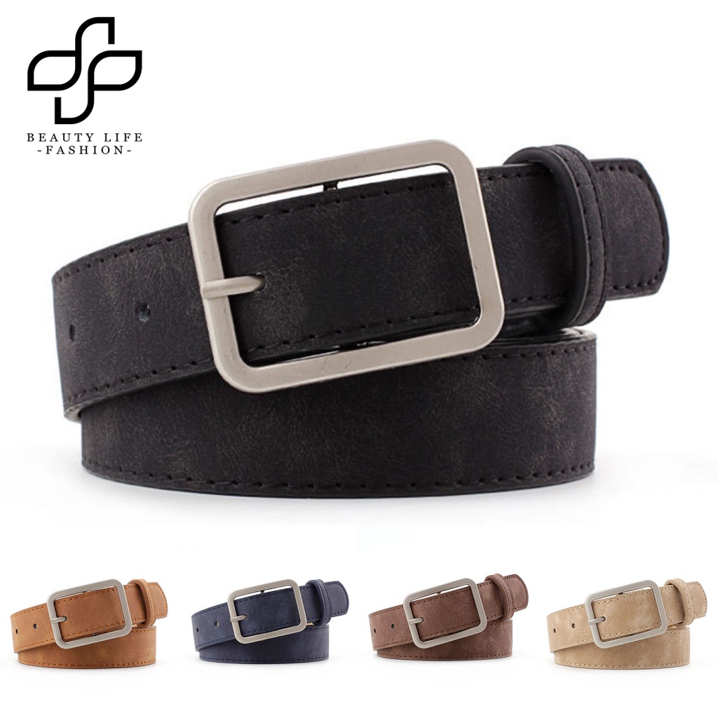 Beautylife Thắt Lưng Khóa Vuông Chống Mài Mòn Không Phai 5 Màu Thời Trang Công Sở