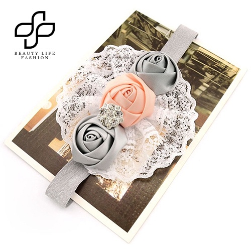 Băng Đô Hoa Hồng Co Giãn Dễ Thương Cho Bé Gái