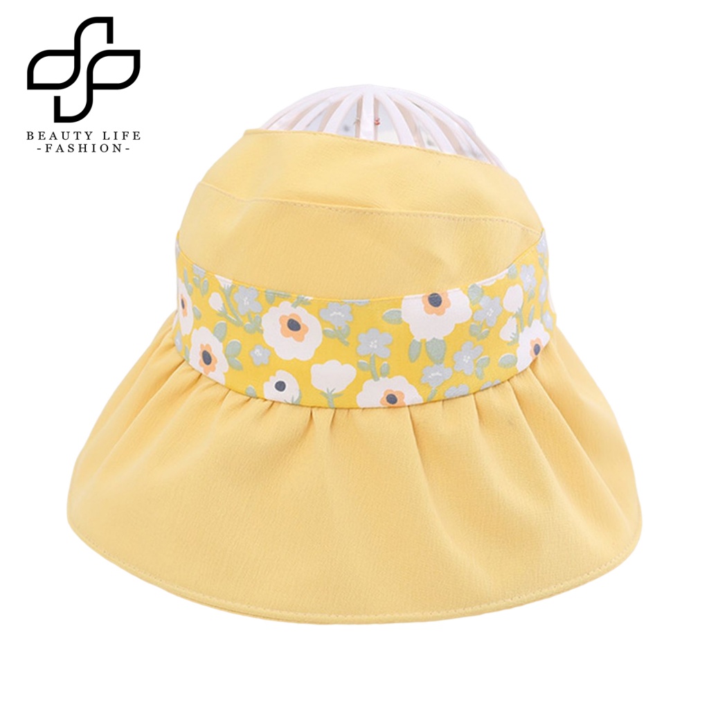 Nón Tai Bèo Vành Rộng Chống Tia UV In Họa Tiết Hoa Hoạt Hình Dễ Thương Thời Trang Mùa Hè Cho Bé