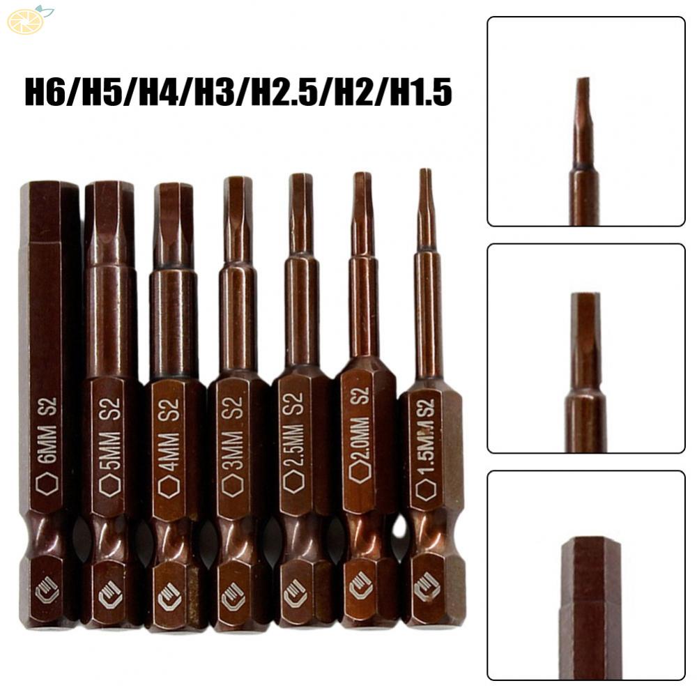【VARSTR】Screwdriver Bits Hexagon Shank Magnetic 1/4 Inch 50mm Alloy Steel Brown H1.5-H6