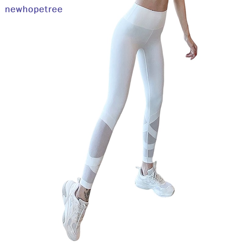 Ntvn Quần Legging Thể Thao Chạy Bộ Tập Yoga Phối Lưới Mỏng Co Giãn Ghép Chữ Mùa Hè Mới Cho Nữ