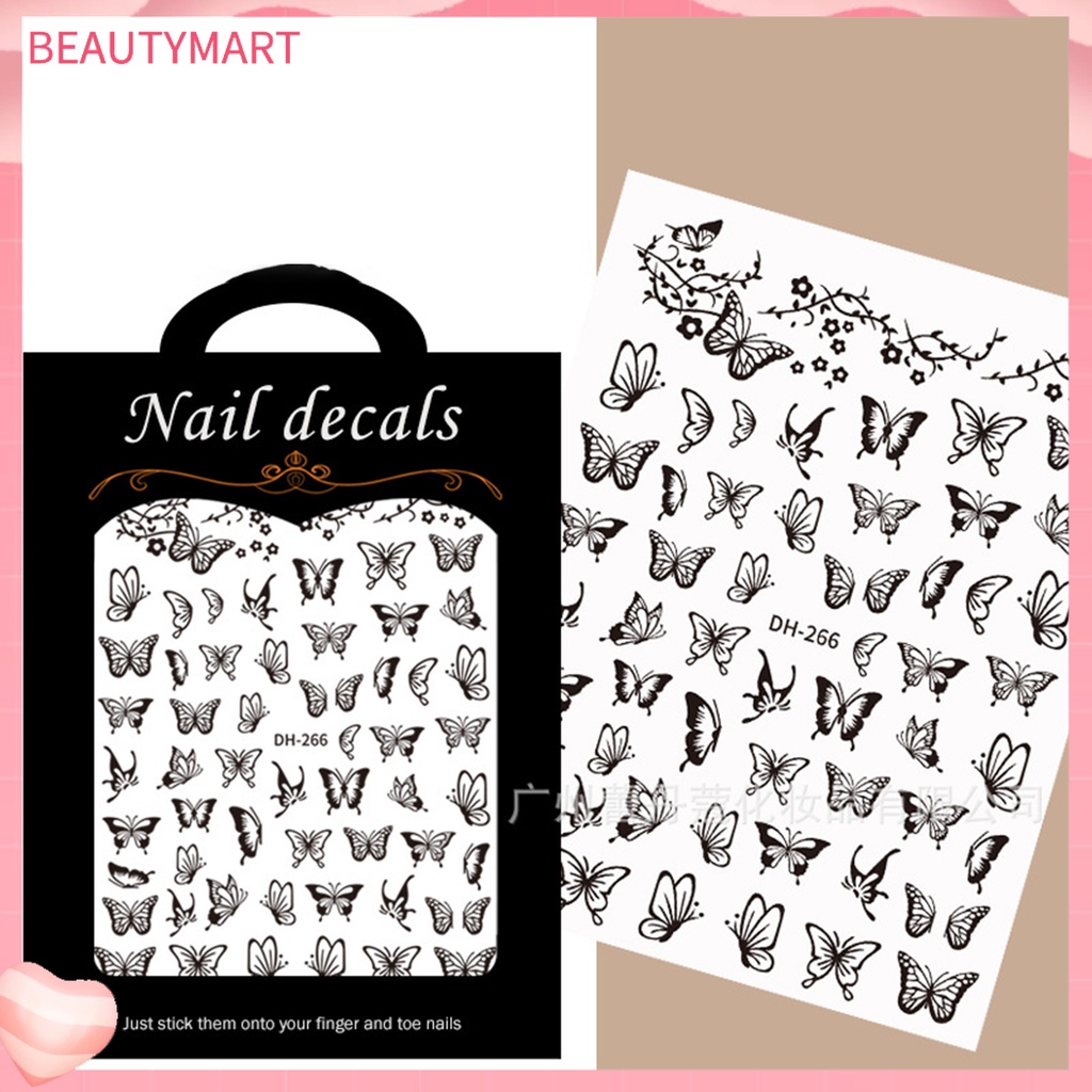 Đề Can Dán Móng Tay Hình Bướm Rỗng Tinh Tế Không Keo Cho Nữ