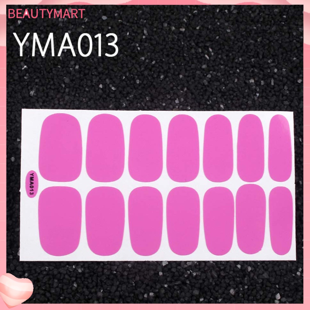 Bộ 8 Miếng Dán Móng Tay Màu Sắc Trơn Chống Thấm Nước Tiện Dụng