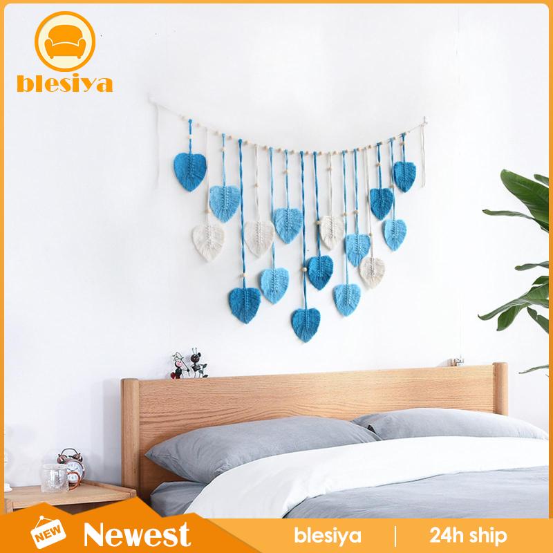 [Blesiya] Macrame Đan Lá Treo Tường Trang Trí Nhà Cửa Hiện Đại