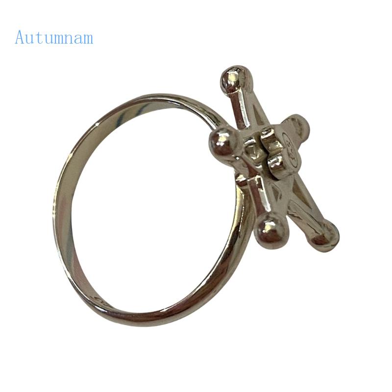 Nhẫn Hình Ngôi Sao Năm Cánh Bằng Kim Loại Màu Sắc Bạc Dành Cho Nữ