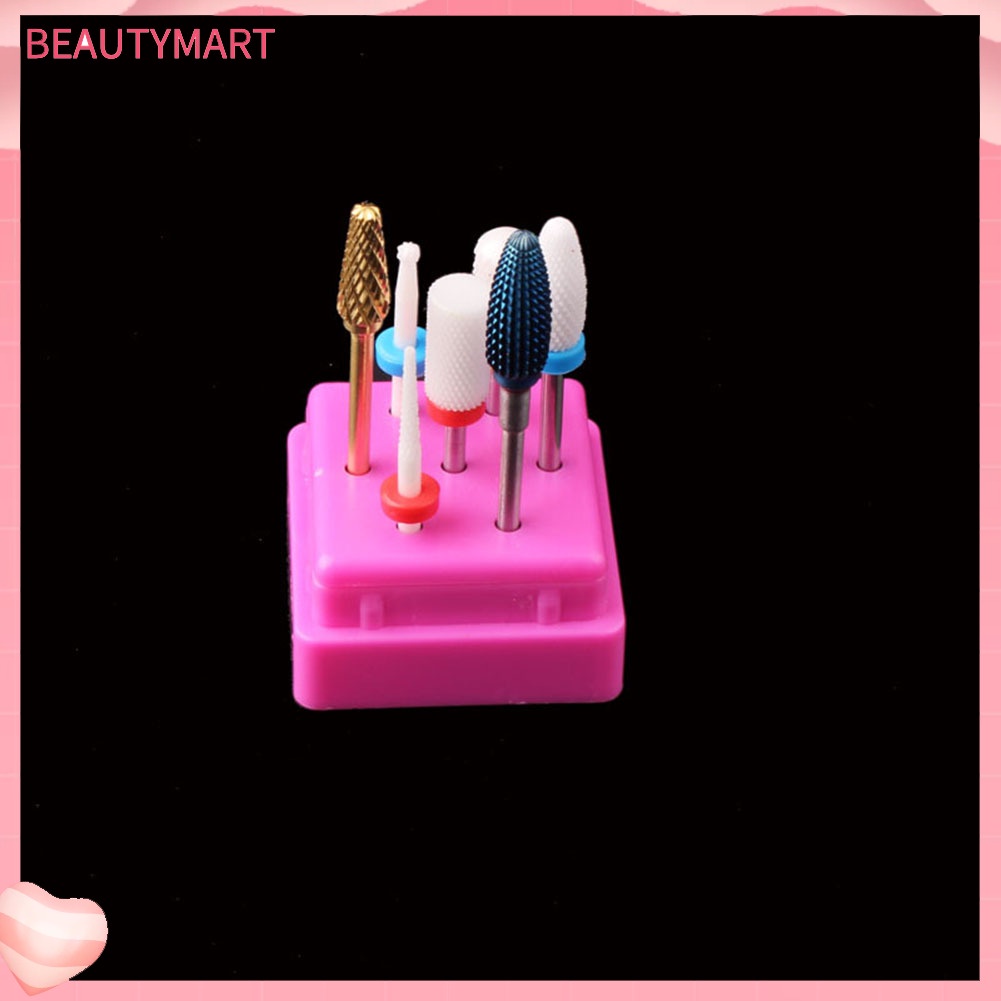 Giá Đỡ Đầu Mài Móng Tay 7 Lỗ Trong Suốt Tiện Lợi