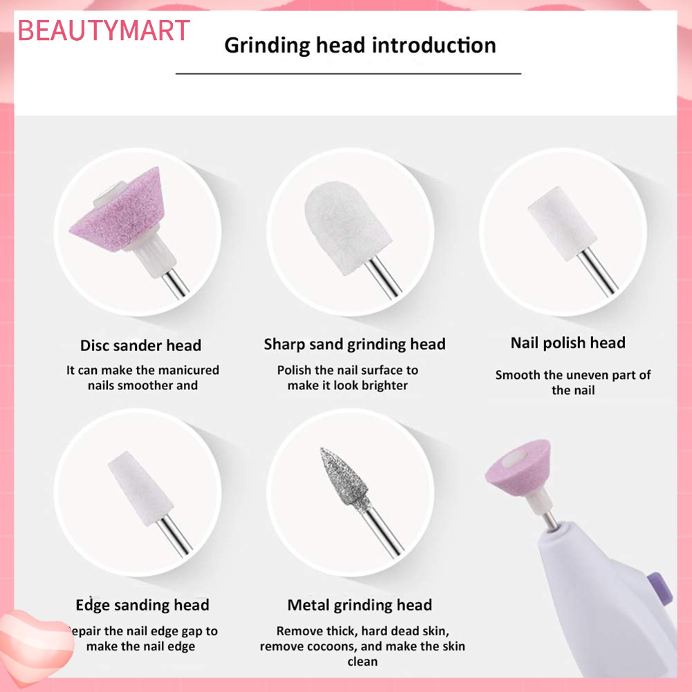 Máy Đánh Bóng Móng Tay Kèm 5 Mũi Mài Chuyên Dụng